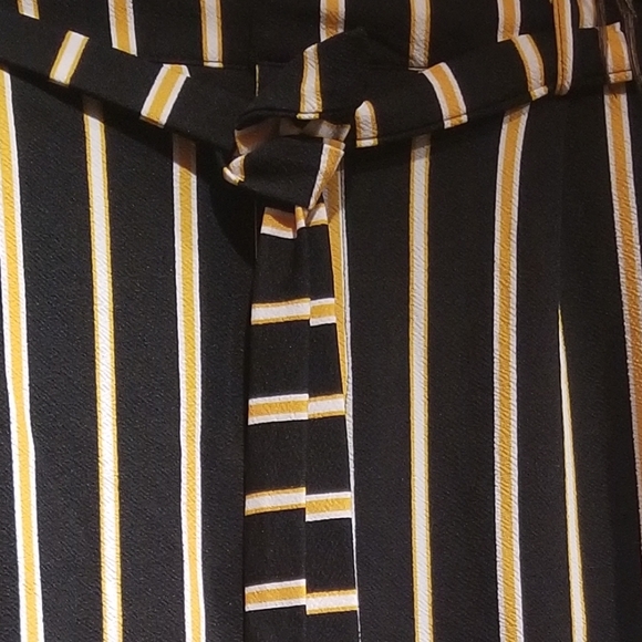 Paperbag Crop Pant Black Yellow Stripe Self Tie - Picture 3 of 9